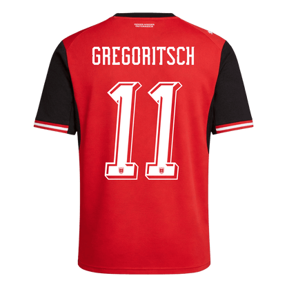 GREGORITSCH #11 Austria Mens Home Soccer Jersey World Cup 2026 Red