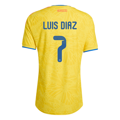 LUIS DíAZ #7 Colombia Mens Home Soccer Jersey World Cup 2026 Yellow - Player Version