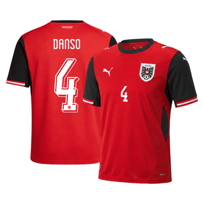 DANSO #4 Austria Mens Home Soccer Jersey World Cup 2026 Red