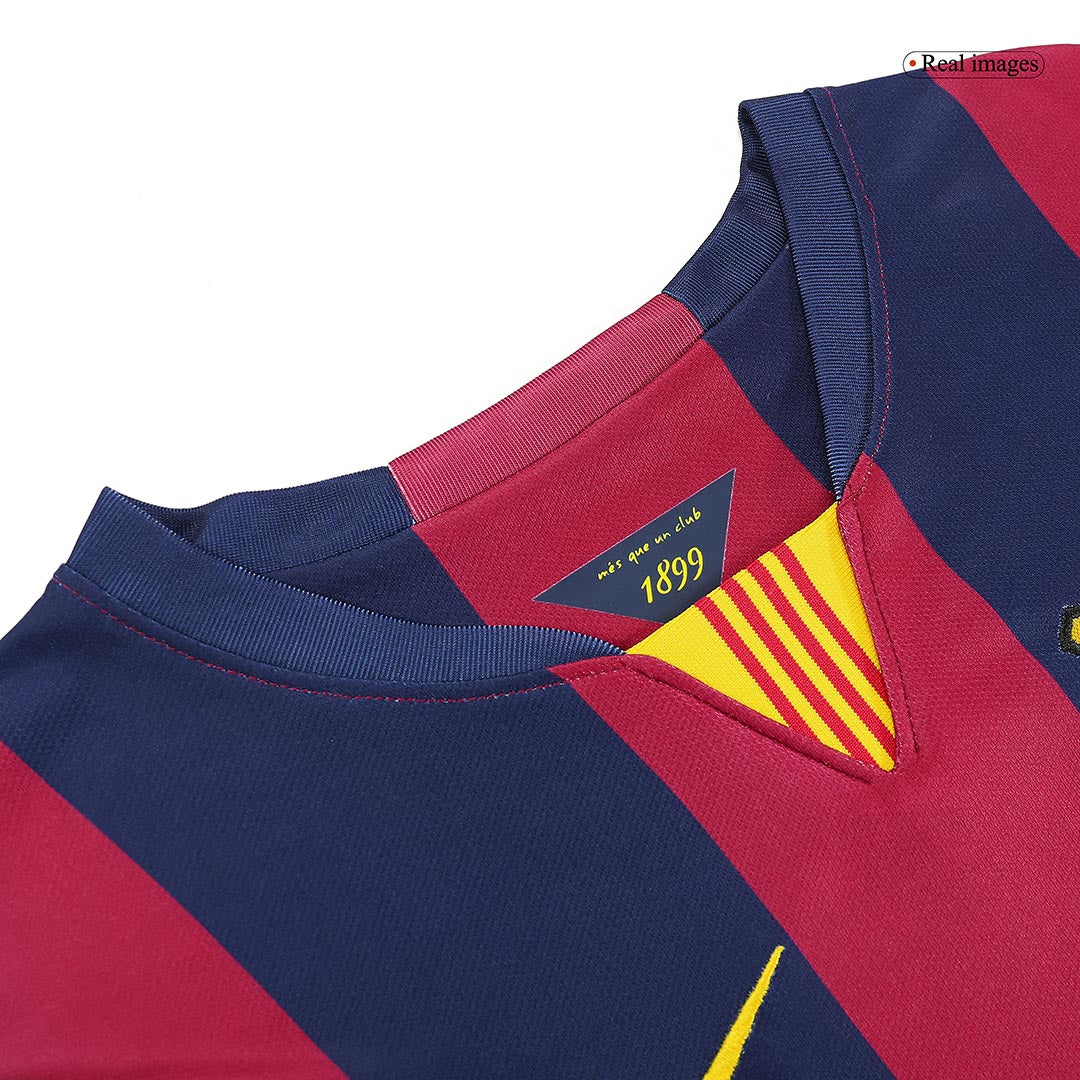 Retro SUÁREZ #9 Barcelona Mens Home Soccer Jersey 2014/15 Red&Blue