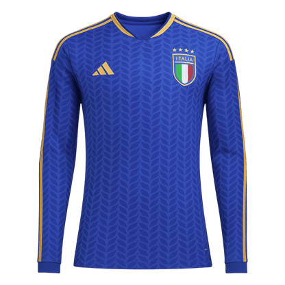Italy Mens Home Long Sleeve Soccer Jersey World Cup 2026 Blue