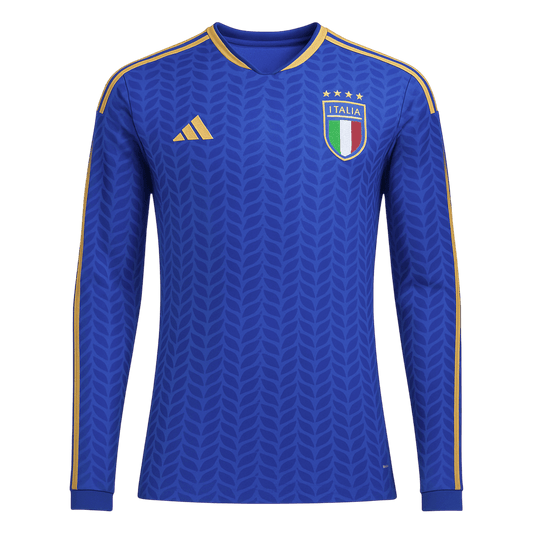 Italy Mens Home Long Sleeve Soccer Jersey World Cup 2026 Blue