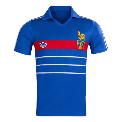 Retro France Mens Home Soccer Jersey 1984 Blue