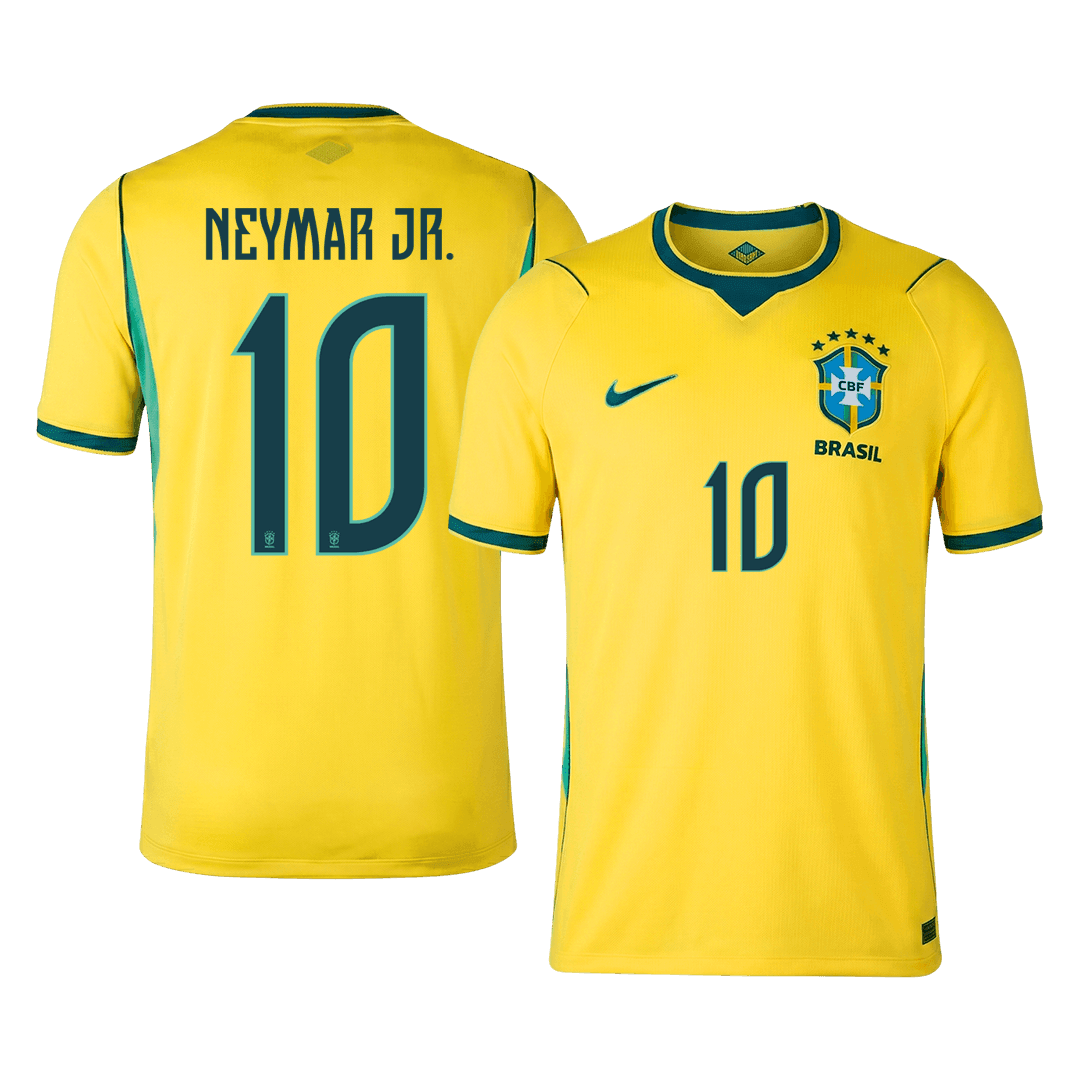 NEYMAR JR. #10 Brazil Mens Home Soccer Jersey World Cup 2026 Yellow