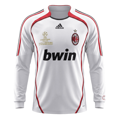 Retro AC Milan Mens Away Long Sleeve Soccer Jersey 2006/07 White