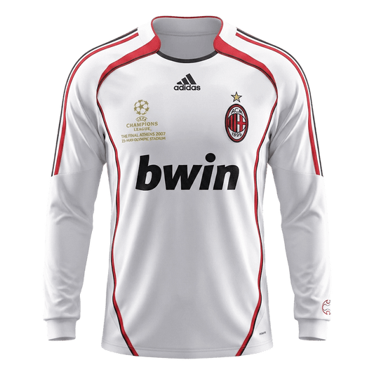 Retro AC Milan Mens Away Long Sleeve Soccer Jersey 2006/07 White