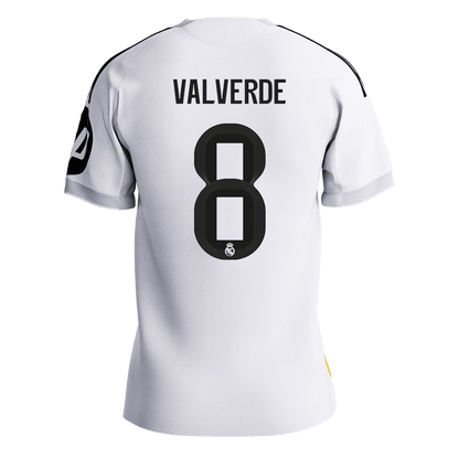 VALVERDE #8 Real Madrid Mens Home Soccer Jersey 2025/26 White - Player Version [PREMIUM]