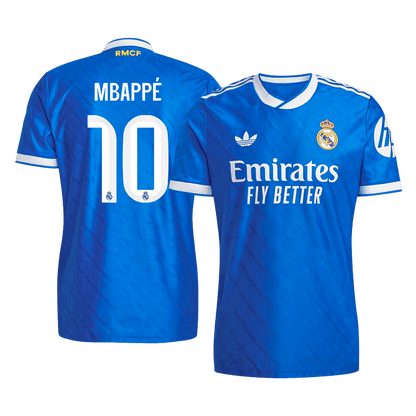 MBAPPÉ #10 Real Madrid Mens Third Away Soccer Jersey 2025/26 Blue - Player Version