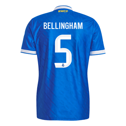 BELLINGHAM #5 Real Madrid Mens Third Away Soccer Jersey 2025/26 Blue - Player Version