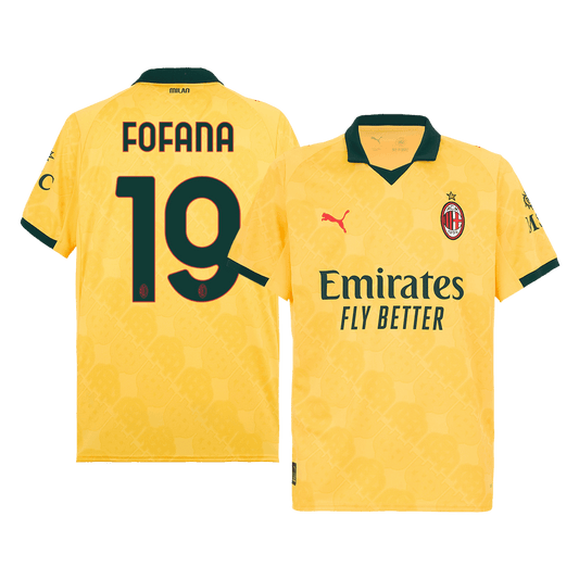 FOFANA #19 AC Milan Mens Third Away Soccer Jersey 2025/26 Yellow