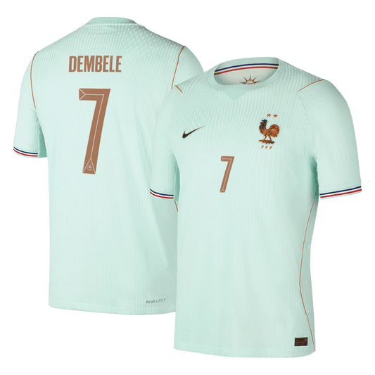 DEMBELE #7 France Mens Away Soccer Jersey World Cup 2026 Green - Player Version
