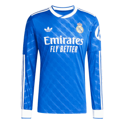 Real Madrid Mens Third Away Long Sleeve Soccer Jersey 2025/26 Blue