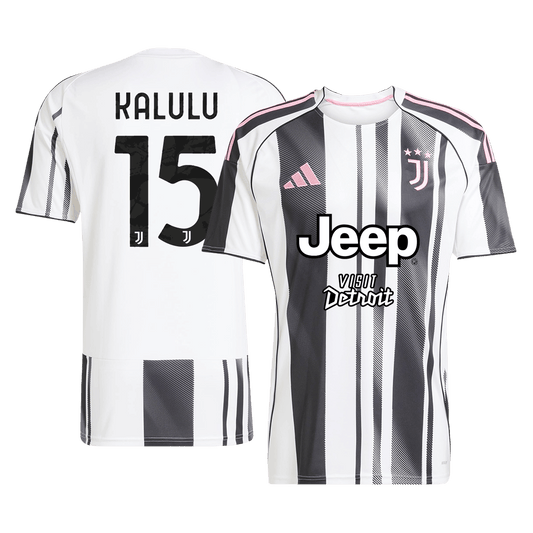 KALULU #15 Juventus Mens Home Soccer Jersey 2025/26 Black&White