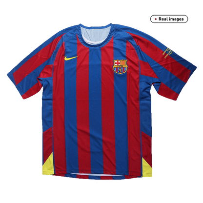 Retro Barcelona Mens Home Soccer Jersey UCL 2005/06 Red&Blue