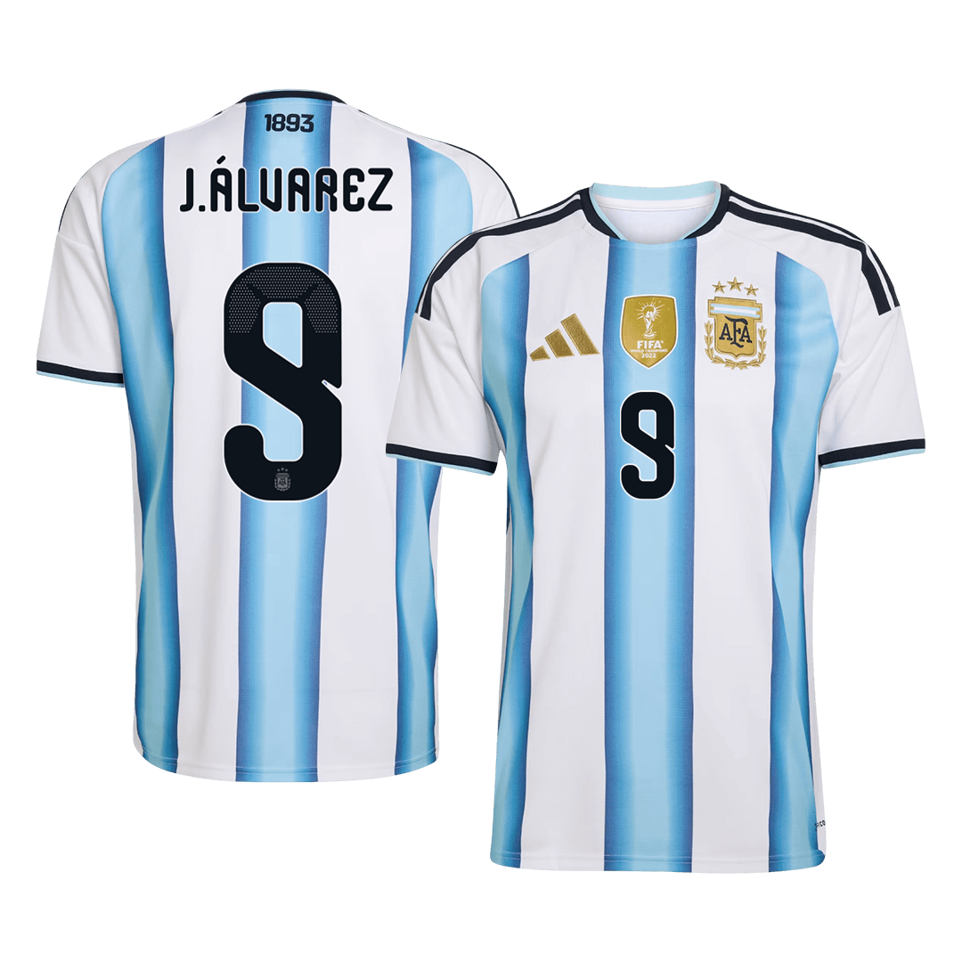 J.ÁLVAREZ #9 Argentina Mens Home Soccer Jersey World Cup 2026 Blue&White [PREMIUM]