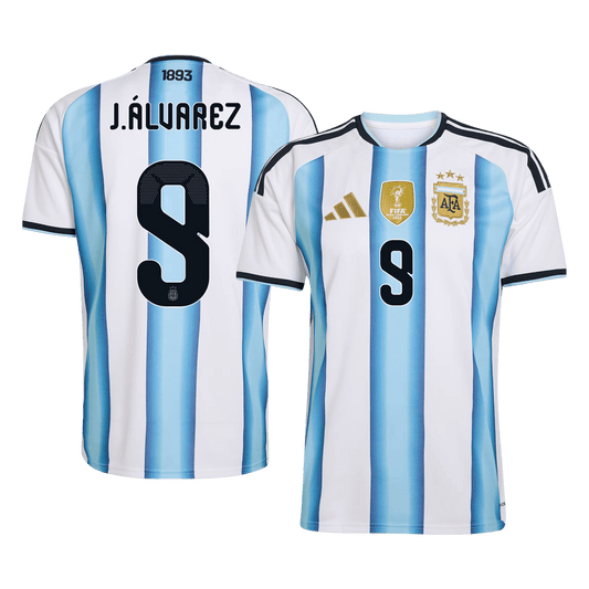 J.ÁLVAREZ #9 Argentina Mens Home Soccer Jersey World Cup 2026 Blue&White [PREMIUM]