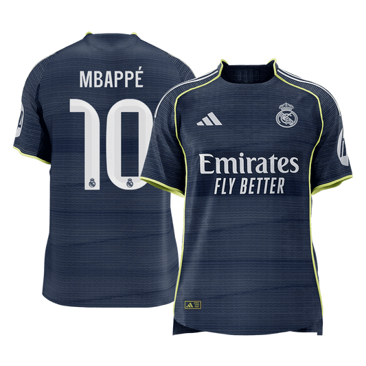 MBAPPÉ #10 Real Madrid Mens Away Soccer Jersey 2025/26 Navy - Player Version [PREMIUM]
