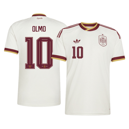 OLMO #10 Spain Mens Away Soccer Jersey World Cup 2026 White