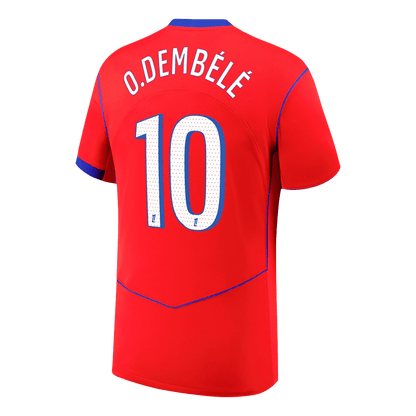O.DEMBÉLÉ #10 PSG Mens Third Away Soccer Jersey 2025/26 Red