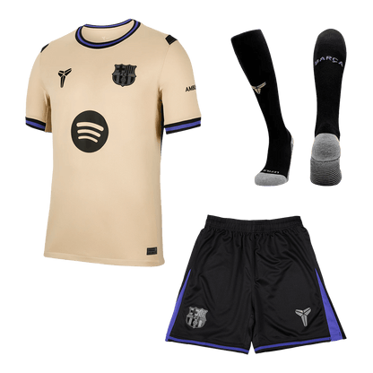 Barcelona Mens Away Soccer Full Set 2025/26 Yellow&Black