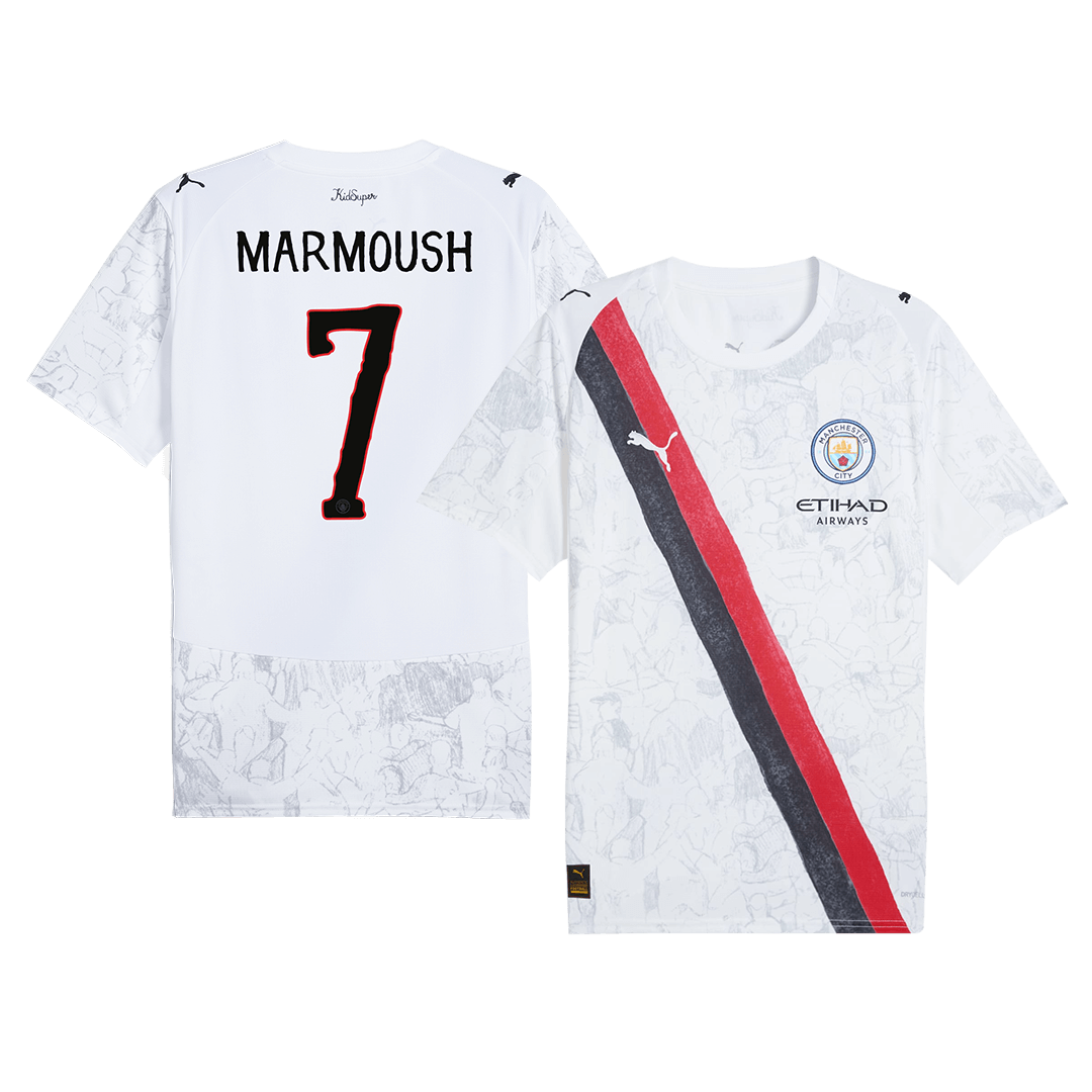 MARMOUSH #7 Manchester City Mens Soccer Jersey World Cup KidSuper 2025/26 White