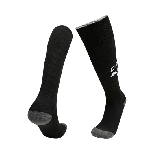 Manchester City Kids Away Soccer Socks 2025/26 Black [PREMIUM]