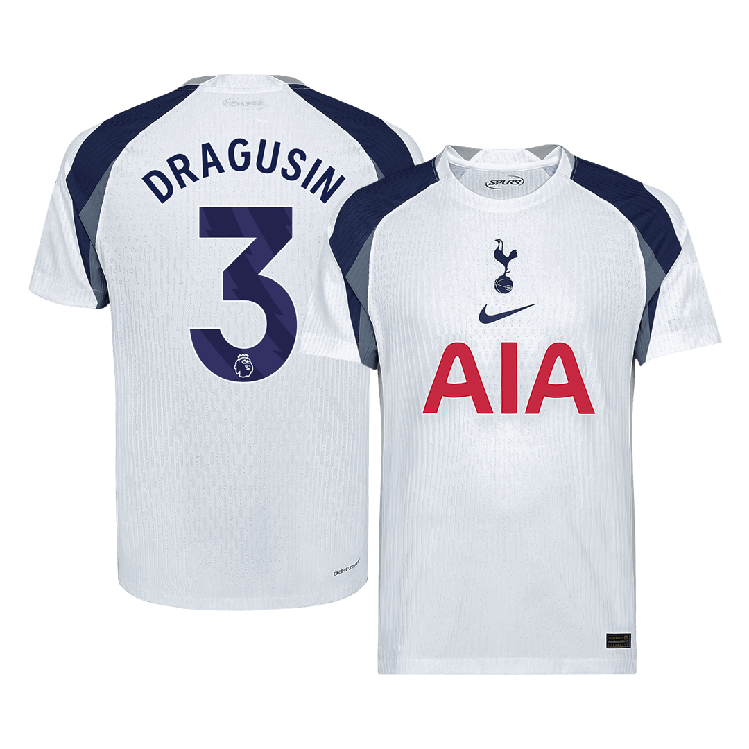 DRAGUSIN #3 Tottenham Hotspur Mens Home Soccer Jersey 2025/26 White - Player Version