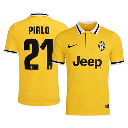 Retro PIRLO #21 Juventus Mens Away Soccer Jersey 2013/14 Yellow