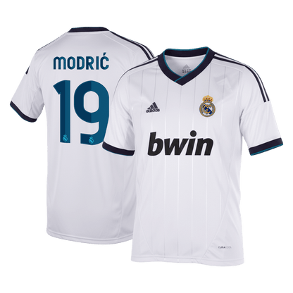 Retro MODRIĆ #19 Real Madrid Mens Home Soccer Jersey 2012/13 White