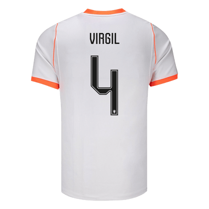 VIRGIL #4 Netherlands Mens Away Soccer Jersey World Cup 2026 White