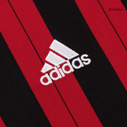 Retro AC Milan Mens Home Long Sleeve Soccer Jersey 2013/14 Red&Black