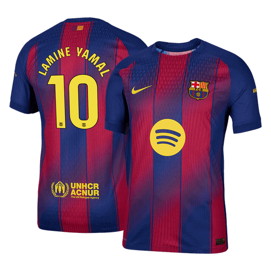 LAMINE YAMAL #10 Barcelona Mens Home Soccer Jersey 2025/26 Red&Blue - Player Version