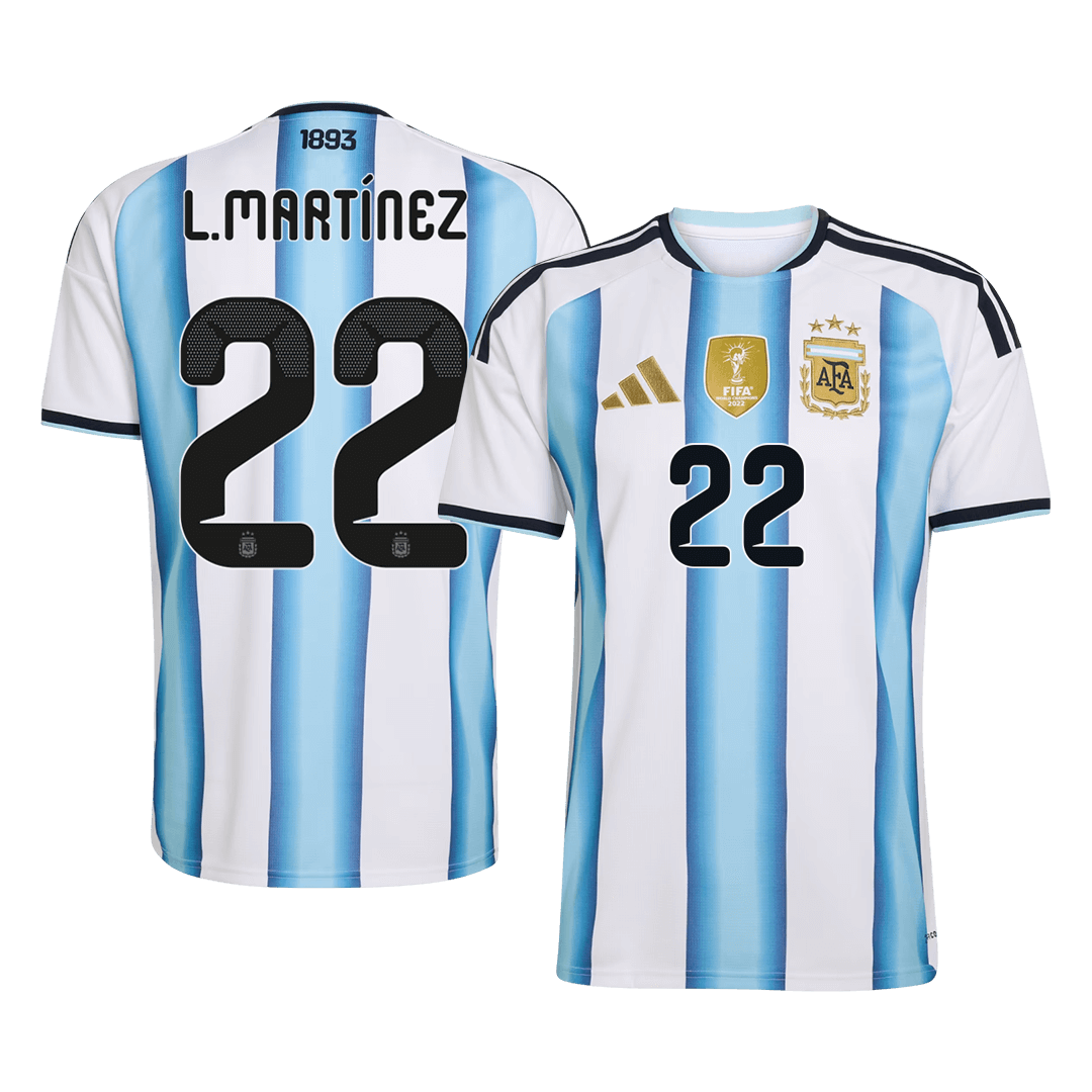 L.MARTÍNEZ #22 Argentina Mens Home Soccer Jersey World Cup 2026 Blue&White [PREMIUM]
