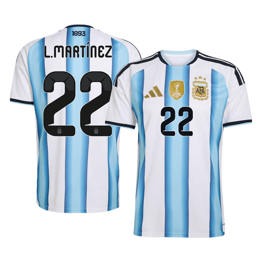 L.MARTÍNEZ #22 Argentina Mens Home Soccer Jersey World Cup 2026 Blue&White [PREMIUM]