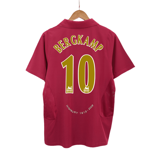 Retro BERGKAMP #10 Arsenal Mens Home Soccer Jersey 2005/06 Red