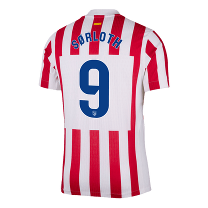 SØRLOTH #9 Atletico Madrid Mens Home Soccer Jersey 2025/26 Red&White - Player Version