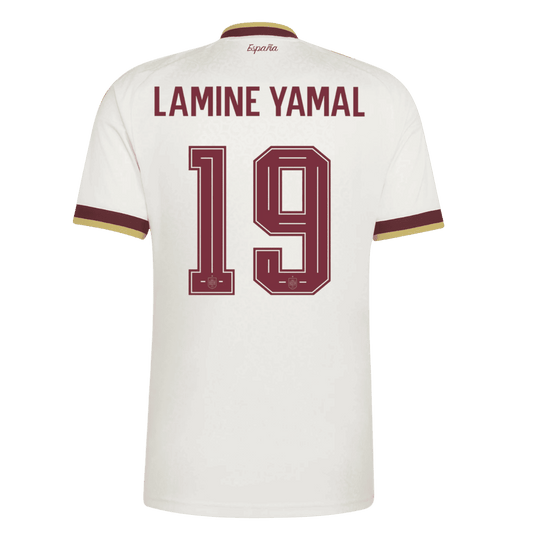 LAMINE YAMAL #19 Spain Mens Away Soccer Jersey World Cup 2026 White