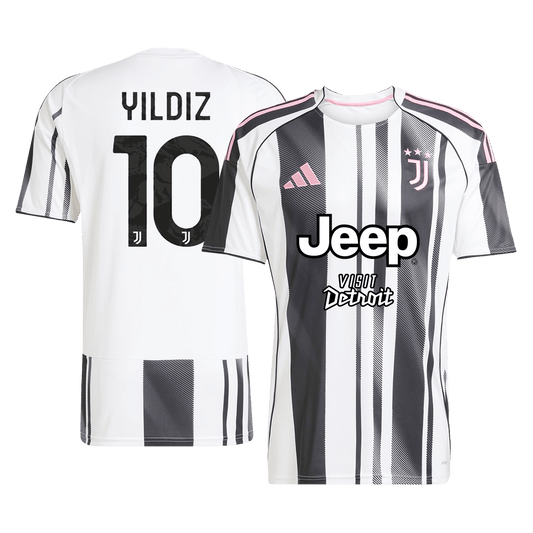 YILDIZ #10 Juventus Mens Home Soccer Jersey 2025/26 Black&White