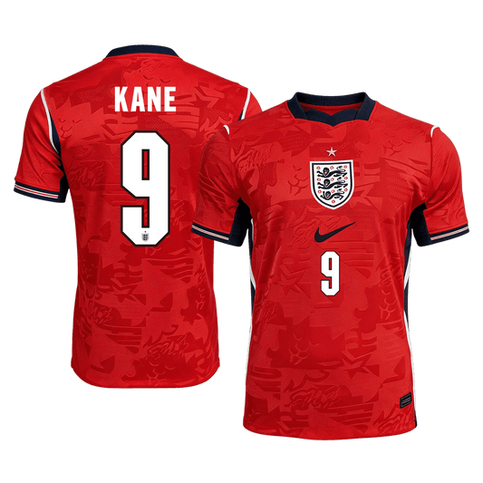KANE #9 England Mens Away Soccer Jersey World Cup 2026 Red