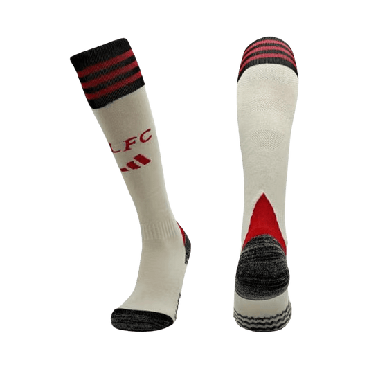 Liverpool Kids Away Soccer Socks 2025/26 White [PREMIUM]