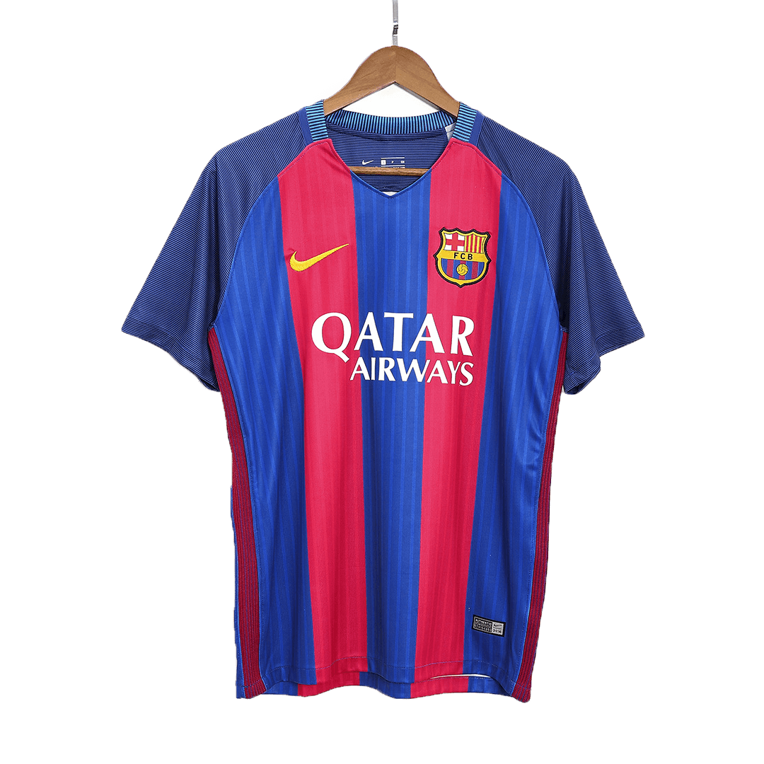 Retro Barcelona Mens Home Soccer Jersey 2016/17 Red&Blue
