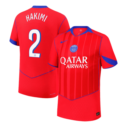HAKIMI #2 PSG Mens Third Away Soccer Jersey 2025/26 Red - Player Version