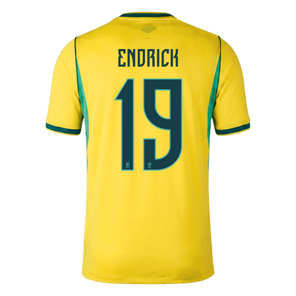 ENDRICK #19 Brazil Mens Home Soccer Jersey World Cup 2026 Yellow