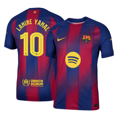 LAMINE YAMAL #10 Barcelona Mens Home Soccer Jersey UCL 2025/26 Red&Blue - Player Version