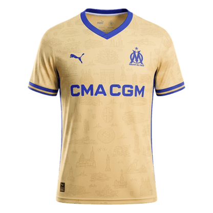 Marseille Mens Fourth Away Soccer Jersey 2025/26 Yellow
