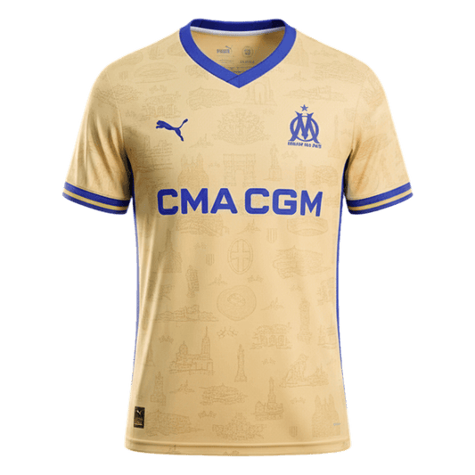 Marseille Mens Fourth Away Soccer Jersey 2025/26 Yellow