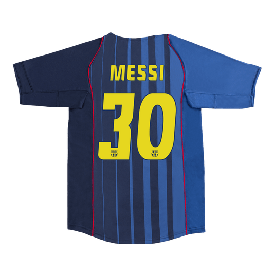 Retro MESSI #30 Barcelona Mens Away Soccer Jersey 2004/05 Blue