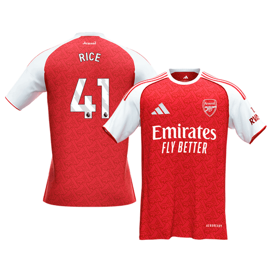 RICE #41 Arsenal Mens Home Soccer Jersey 2025/26 Red [PREMIUM]
