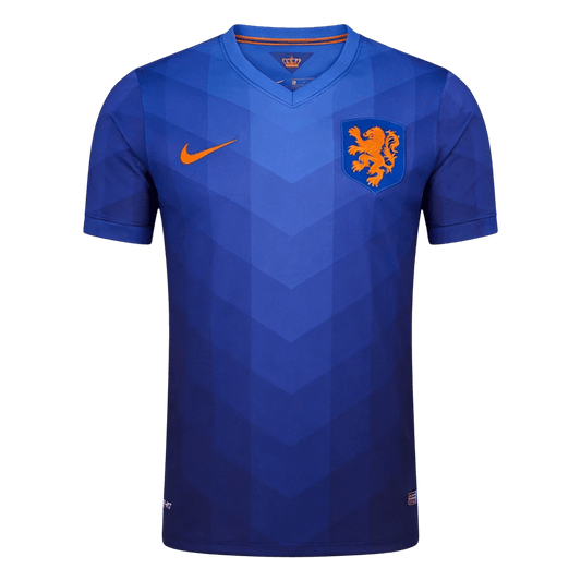Retro Netherlands Mens Away Soccer Jersey 20/14 蓝色