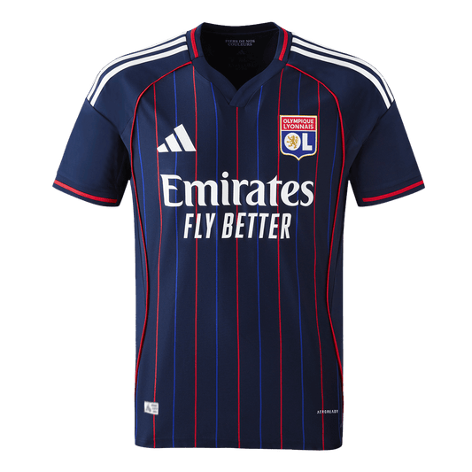 Olympique Lyonnais Mens Away Soccer Jersey 2025/26 Navy - Player Version